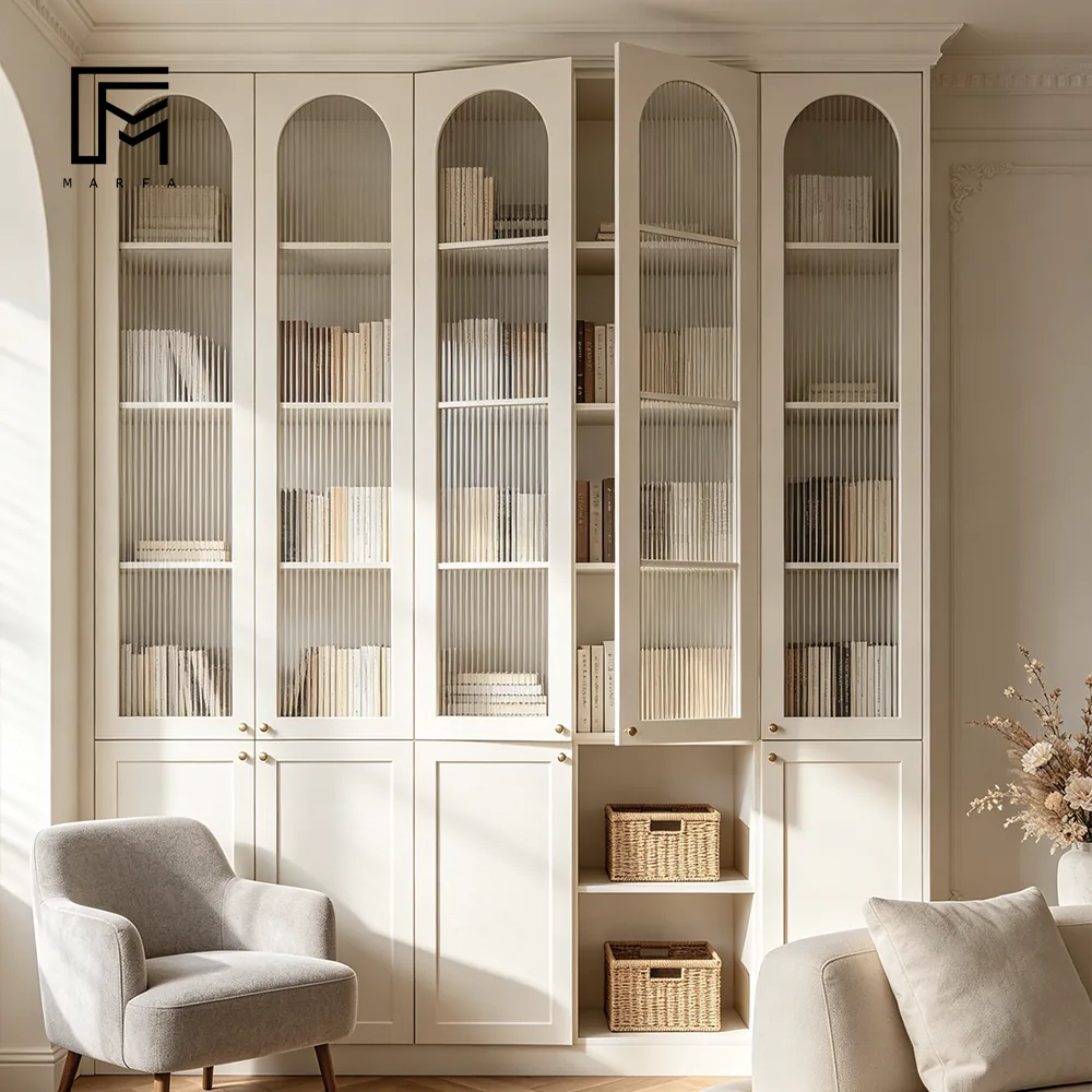 Glass-front Library Cabinet for international furniture procurement