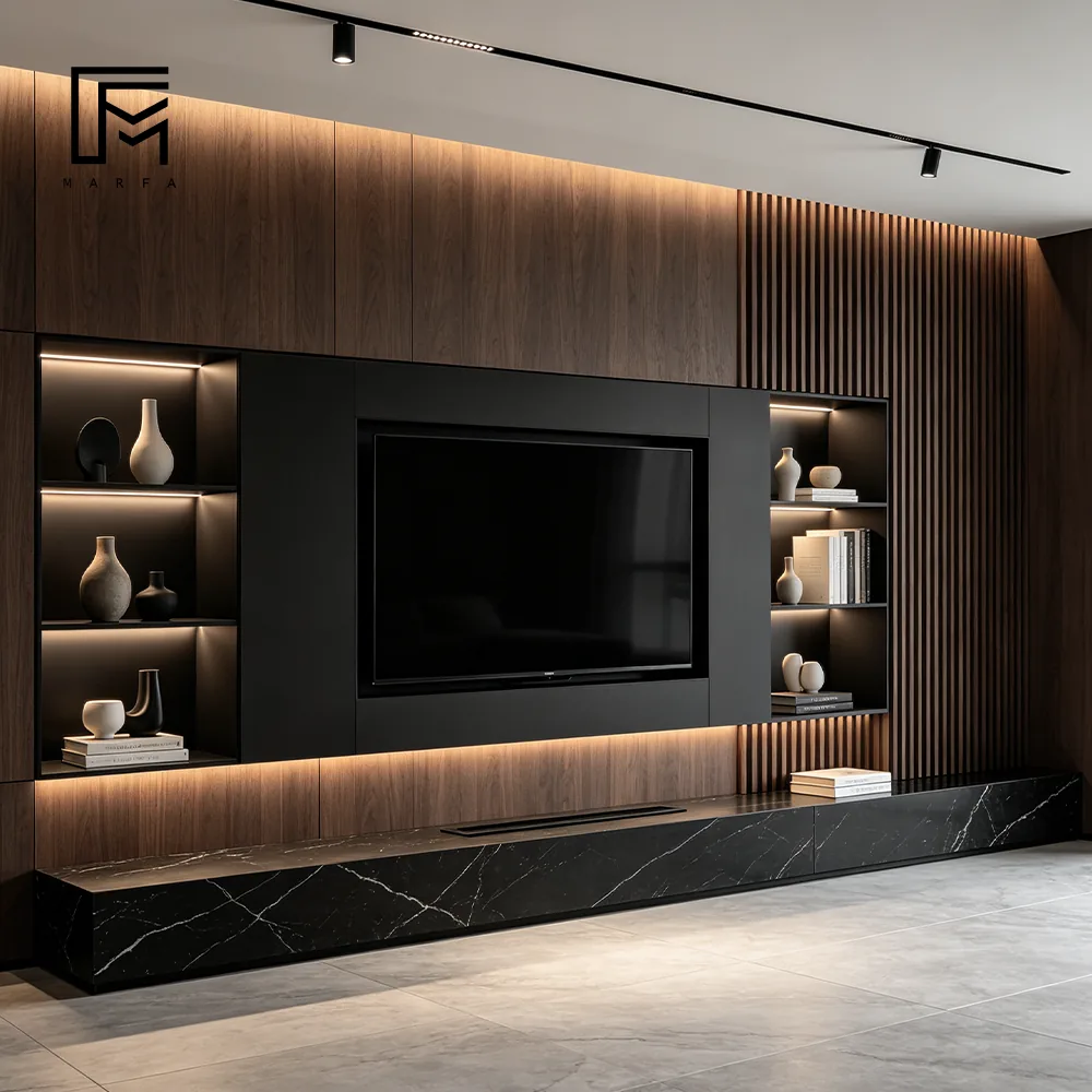 Floating Media Console for international furniture procurement