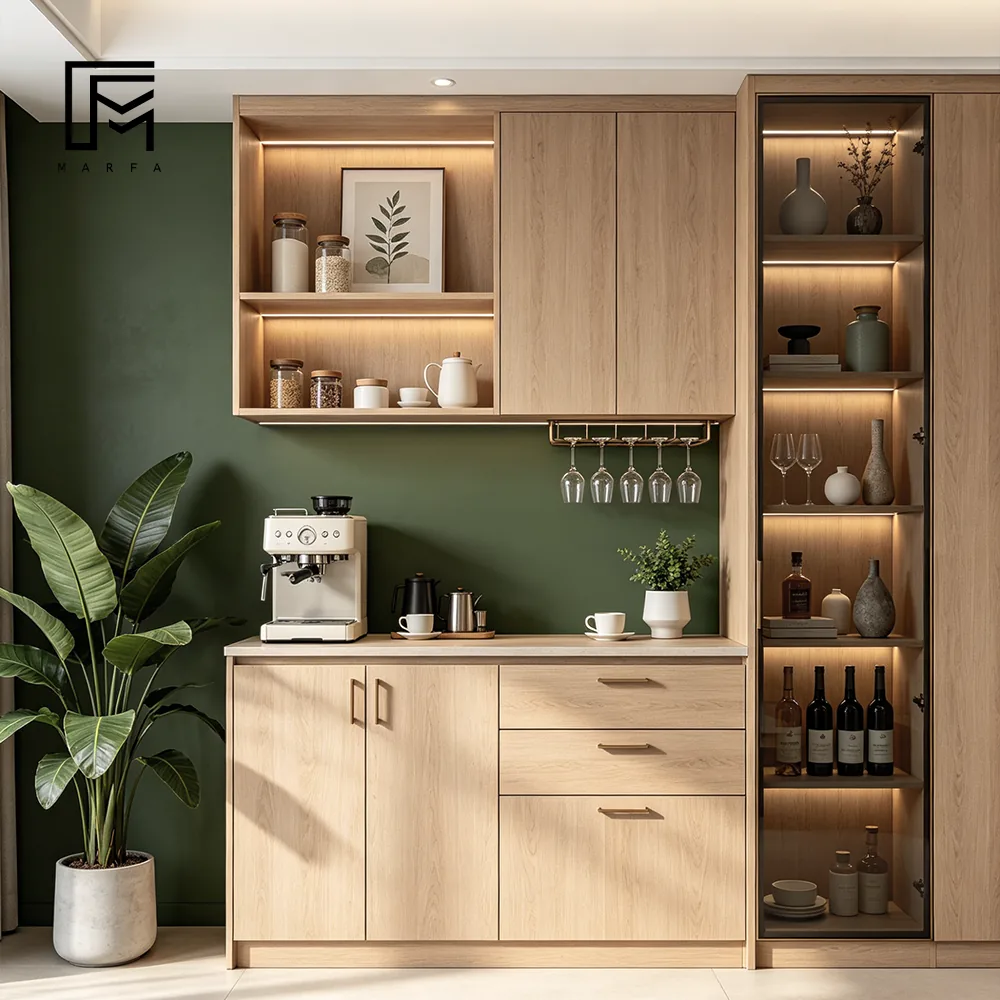 Glass-front Wine Cabinet for international furniture procurement