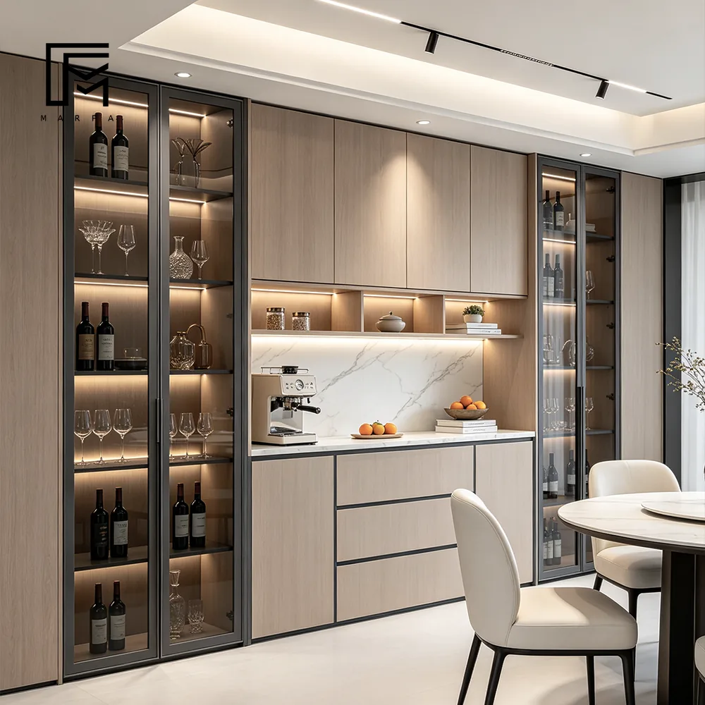 Bar-integrated Bottle Display for international furniture procurement