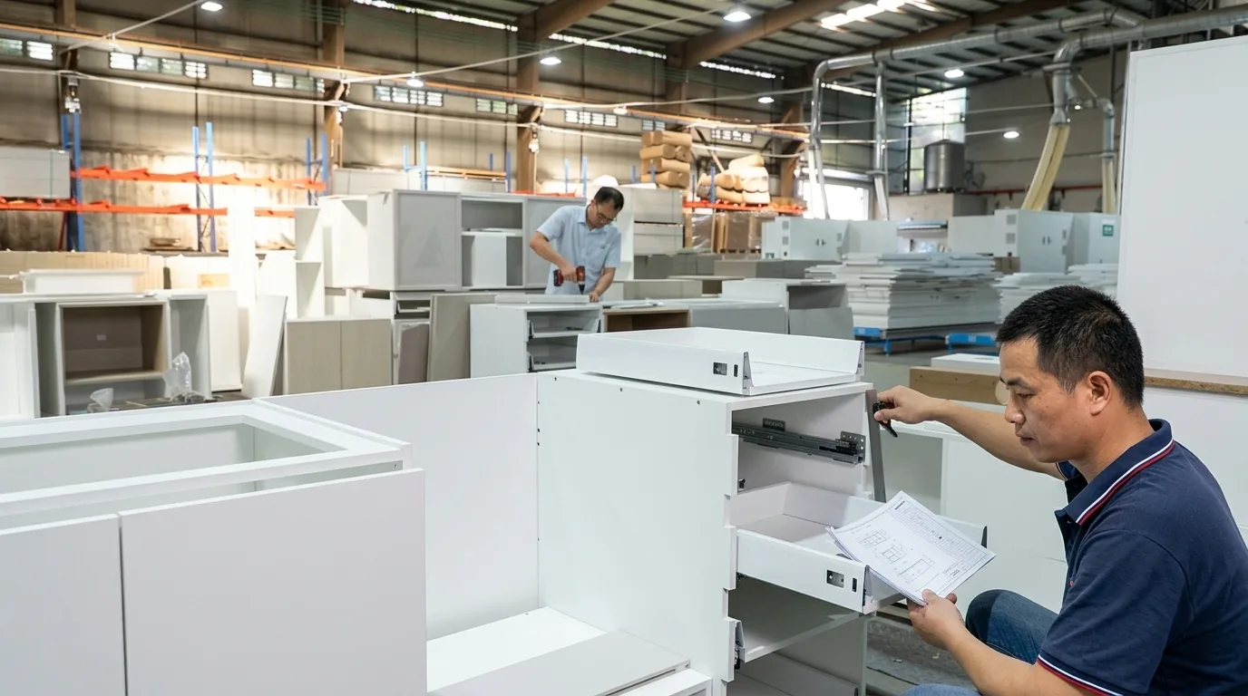 Furniture production environment for an export quality-control guide